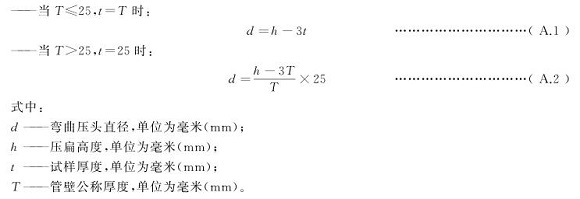 不锈钢制品管弯曲试验尺度